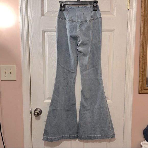 Free People Flare Jeans We The Free Pull On Sz 24 Retro Boho - Picture 2 of 8